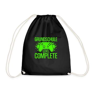 Grundschule Abschluss Level Complete - Turnbeutel - Schwarz - Vorne