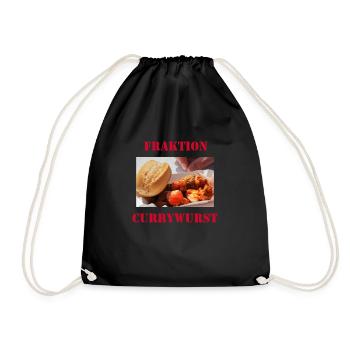 Fraktion Currywurst - Turnbeutel - Schwarz - Vorne