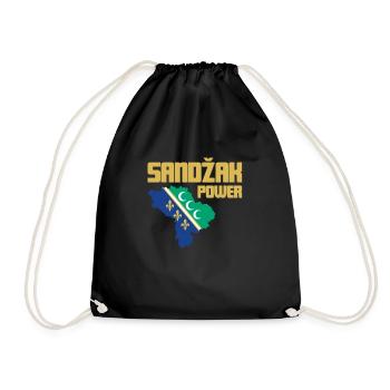 Sandzak Sandzaklija Novi Pazar Flag Gift - Drawstring Bag - black - Front