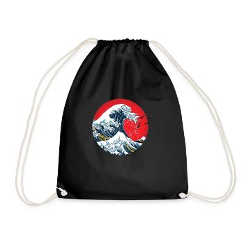 vague japonaise - Sac de sport léger - noir - Devant