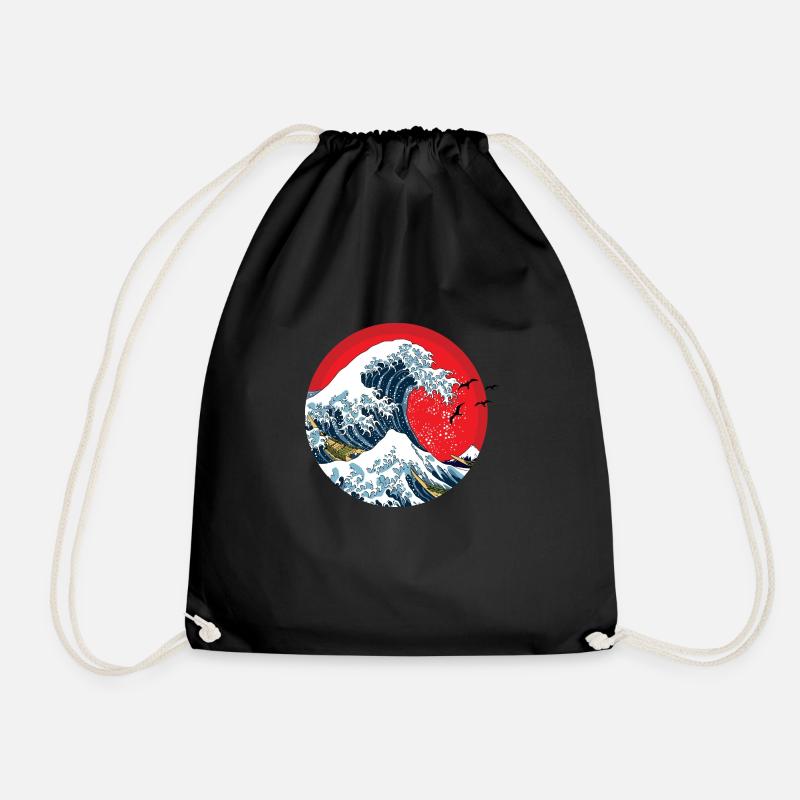 Japan Welle - Turnbeutel - Schwarz
