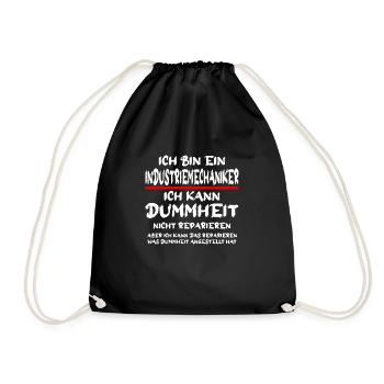 I am an industrial mechanic craftsman saying - Drawstring Bag - black - Front