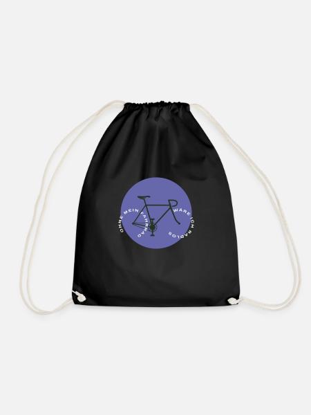 Ohne mein Fahrrad - Turnbeutel - Schwarz