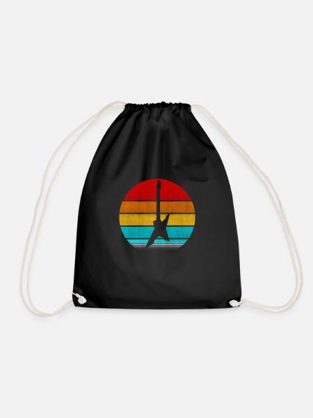 electric guitar - Drawstring Bag - black