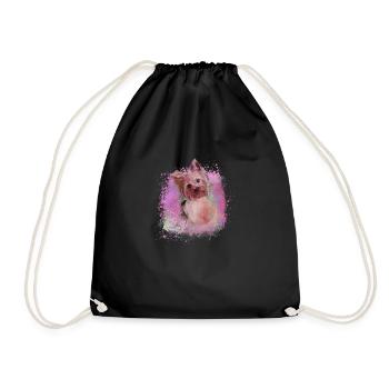 yorkshire terrier, chien, graffiti, terrier, chiens - Sac de sport léger - noir - Devant