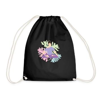 yoga,femme,étirements,sport,namaste - Sac de sport léger - noir - Devant