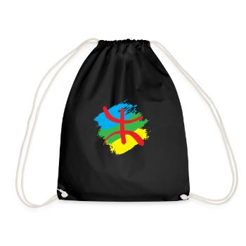 Stylized Amazigh flag - Drawstring Bag - black - Front
