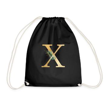 Monogramme X Botanique personnalisable - Sac de sport léger - noir - Devant
