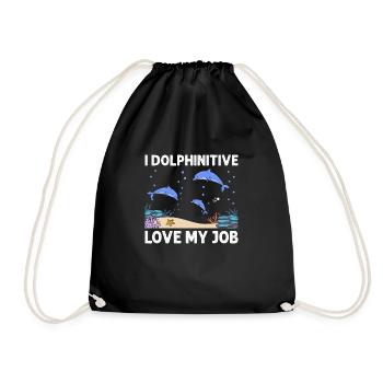 Dolphin Diving Diver Marine Biologist Zooologist - Drawstring Bag - black - Front