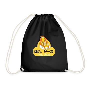 Say cheese in Japanese. - Drawstring Bag - black - Front