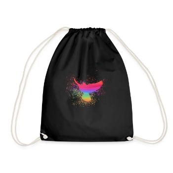 sourd coloré, sourd, oiseau, aquarelle, graffiti - Sac de sport léger - noir - Devant