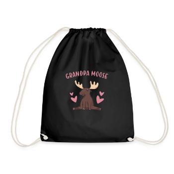 Elk Grandpa Moose - Drawstring Bag - black - Front
