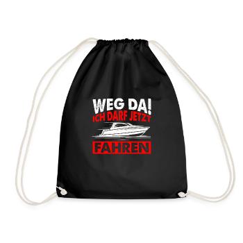 Weg Da! Bootsführerschein Bestanden Kapitän Boot G - Turnbeutel - Schwarz - Vorne