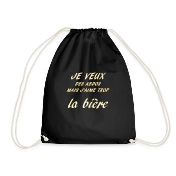 la biere - Sac de sport léger - noir - Devant