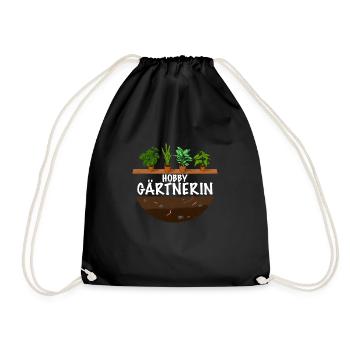 Hobby Gärtnerin das Frauen Garten Outfit - Turnbeutel - Schwarz - Vorne