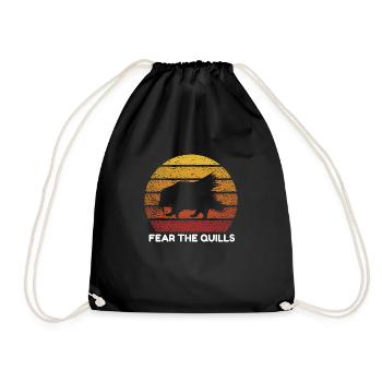 Porcupine designs for hedgehog porcupine fan - Drawstring Bag - black - Front