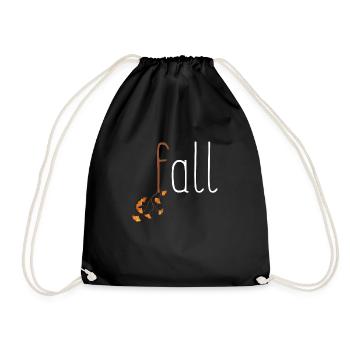 Leaf Autumn Tree Orange Fall Leaves Season - Drawstring Bag - black - Front