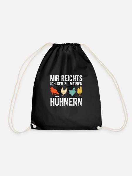 Hühner Bauernhof Huhn Geschenk - Turnbeutel - Schwarz