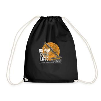 Do You Even Lift Crane Operator Heavy Equipment - Drawstring Bag - black - Front