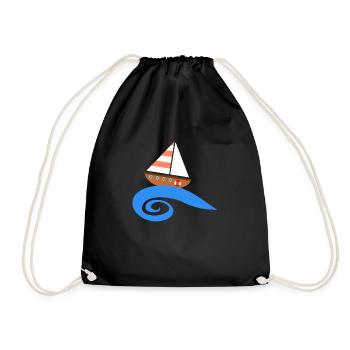 Nautical Sailing Boat - Drawstring Bag - black - Front