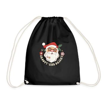 Groovy & Bright Weihnachten Retro Weihnachtslied - Turnbeutel - Schwarz - Vorne