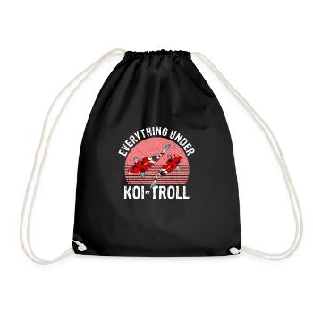 Everything Under KOI-TROLL Retro Funny T-Shirt - Drawstring Bag - black - Front