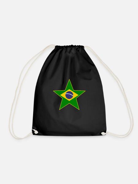 Brasilien Flagge Stern - Turnbeutel - Schwarz