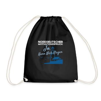 Norddeutsch Norden Nordsee Zitate Heimat Geschenk - Turnbeutel - Schwarz - Vorne