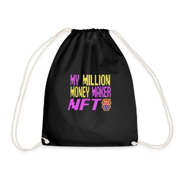 Million Money Maker funny NFT Cryptocurrency - Drawstring Bag - black - Front