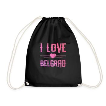 I Love Belgrad - Turnbeutel - Schwarz - Vorne