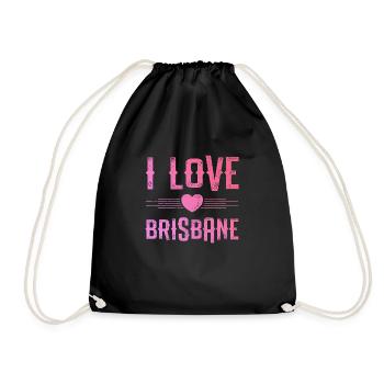 I Love Brisbane - Turnbeutel - Schwarz - Vorne