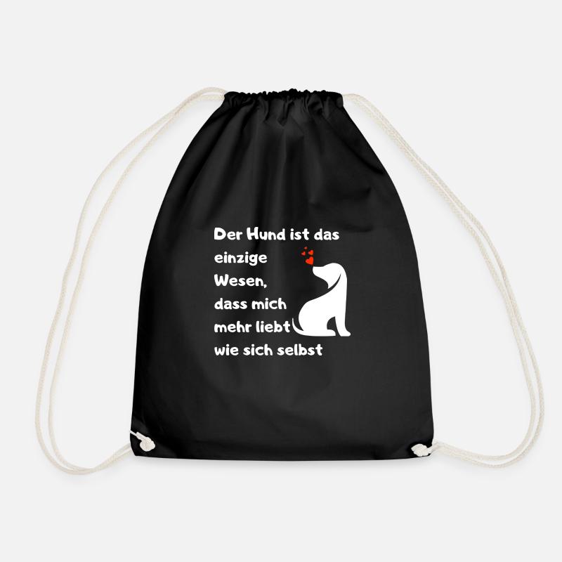 Hunde lieben mich mehr als sich selbst Spruch Lieb - Turnbeutel - Schwarz