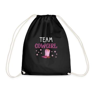 Team Cow girl or Cowboy Announcement Baby Shower - Sac de sport léger - noir - Devant