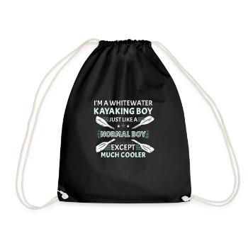 Whitewater Kayaking Boy Like A Normal Boy - Drawstring Bag - black - Front
