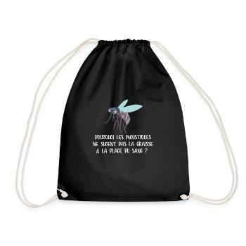 pourquoi les moustiques ne sucent pas la graisse - Sac de sport léger - noir - Devant