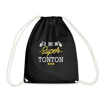 je suis un super tonton / cadeau humour tonton - Sac de sport léger - noir - Devant