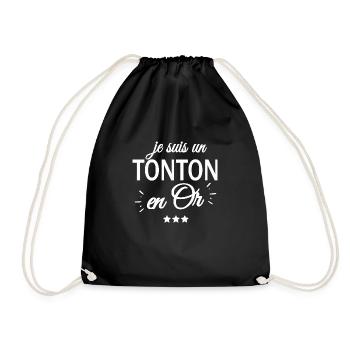 je suis un tonton en or / cadeau humour tonton - Sac de sport léger - noir - Devant