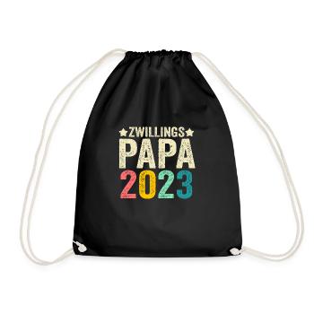 Vater 2023 Schwanger Werdender Papa - Turnbeutel - Schwarz - Vorne