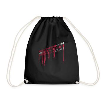 drinks from enemies skulls - Drawstring Bag - black - Front
