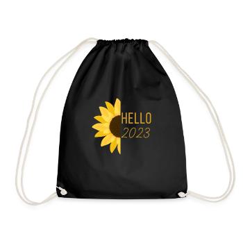 Sunflower Hello 2023 Bienvenue 2023 Cadeau du Nouvel An - Sac de sport léger - noir - Devant