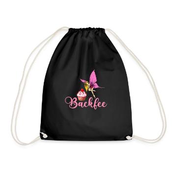Backfee Bäckerin Torten Konditor - Turnbeutel - Schwarz - Vorne