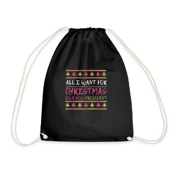 All I want for Christmas is a new Xm - Drawstring Bag - black - Front
