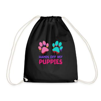 Les amoureux des chiens ne touchent pas mes chiots - Sac de sport léger - noir - Devant