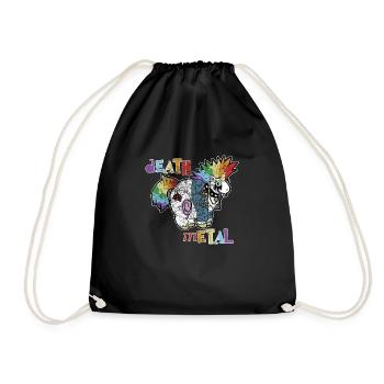 Death Metal Einhorn Musik Metal Head Rocker Heavy - Turnbeutel - Schwarz - Vorne