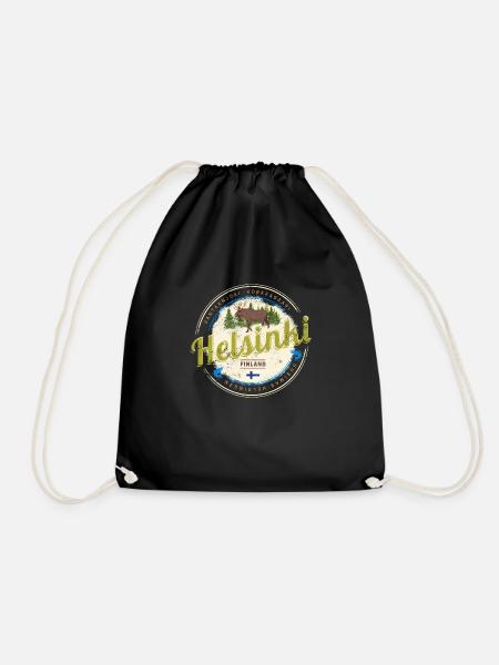 Helsinki Elch Hauptstadt von Finnland Vintage Souv - Turnbeutel - Schwarz
