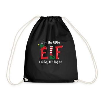 I m The Little Elf - Drawstring Bag - black - Front