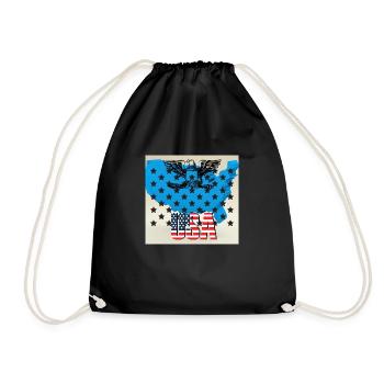 USA, étoiles et ceintures - Sac de sport léger - noir - Devant