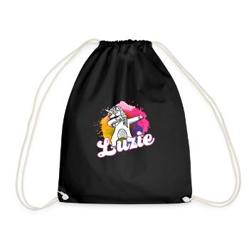 LUZIE - Beau nom avec une licorne dabbing - Sac de sport léger - noir - Devant