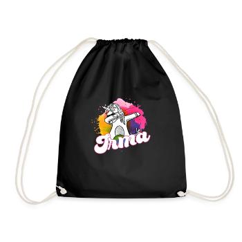 IRMA - Beautiful name with dabbing unicorn - Drawstring Bag - black - Front
