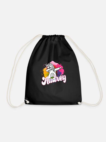 AUDREY - Beau nom avec licorne dabbing - Sac de sport léger - noir